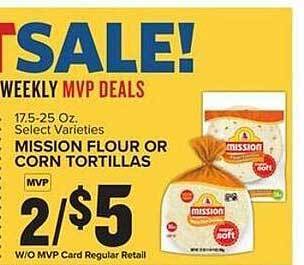 Food Lion Mission flour or corn tortillas offer