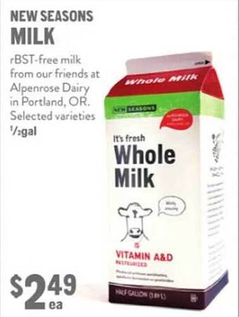New Seasons Market New seasons milk offer