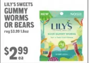 New Seasons Market Lily's sweets gummy worms or bears offer