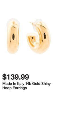 TJ Maxx Made in italy 14k gold shiny hoop earrings offer
