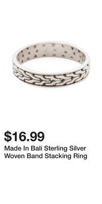 TJ Maxx Made in bali sterling silver woven band stacking ring offer