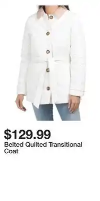 TJ Maxx Belted quilted transitional coat offer