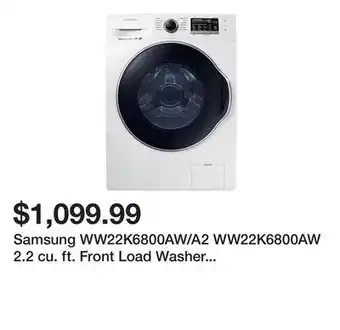 Kmart Samsung ww22k6800aw/a2 ww22k6800aw 2.2 cu. ft. front load washer with super speed white offer