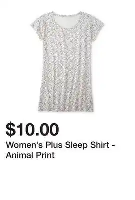 Kmart Women's plus sleep shirt - animal print offer