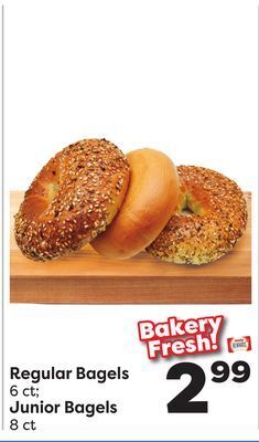 Weis Markets Regular bagels 6 ct junior bagels 8 ct offer