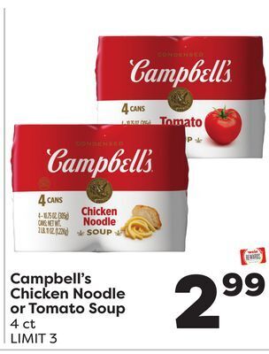 Weis Markets Campbell's chicken noodle or tomato soup offer