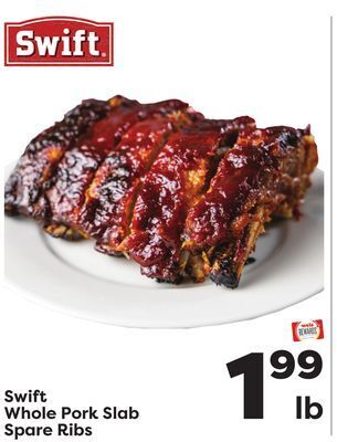Weis Markets Swift whole pork slab spare ribs offer