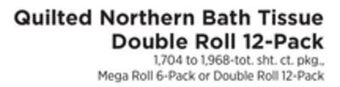 ShopRite Northern bath tissue double roll 12-pack offer