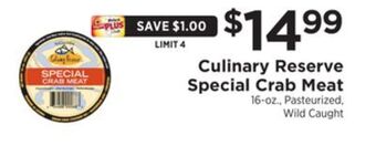 ShopRite Special crab meat offer