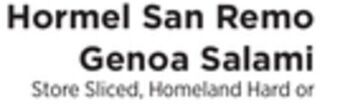 ShopRite San remo genoa salami offer