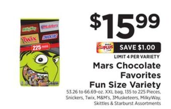 ShopRite Chocolate favorites fun size variety offer