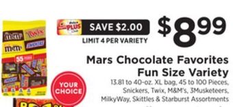 ShopRite Chocolate favorites fun size variety offer