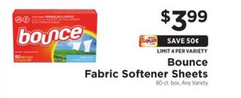 ShopRite Fabric softener sheets offer