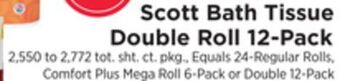 ShopRite Bath tissue double roll 12-pack offer