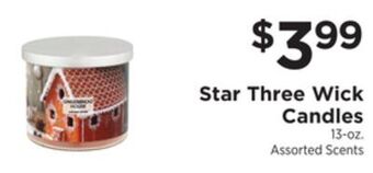 ShopRite Star three wick candles offer