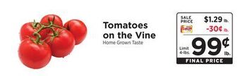 ShopRite Tomatoes on the vine offer