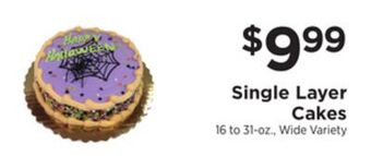 ShopRite Single layer cakes offer