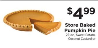 ShopRite Store baked pumpkin pie offer