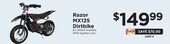 ShopRite Mx125 dirtbike offer