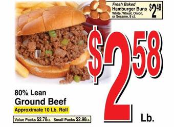 Super Saver 80% lean ground beef offer
