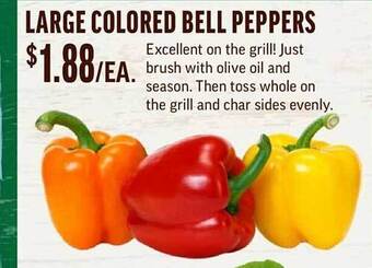 Central Market Large colored bell peppers offer