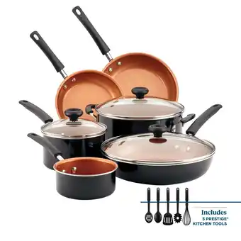 Walmart Farberware 14-piece easy clean pro ceramic nonstick cookware set, black offer