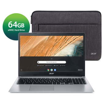 Walmart Acer chromebook 315, 15.6" hd, intel celeron n4000, 4gb lpddr4, pure silver, chrome os, cb315-3h-c19a offer