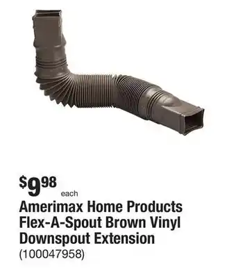 The Home Depot Amerimax home products flex-a-spout brown vinyl downspout extension offer