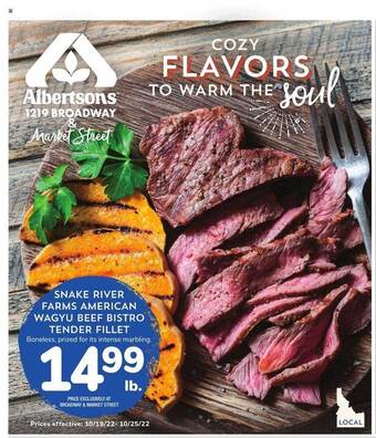 Albertsons Snake river farms american wagyu beef bistro tender fillet offer