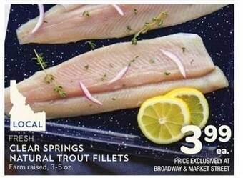 Albertsons Clear springs natural trout fillets offer