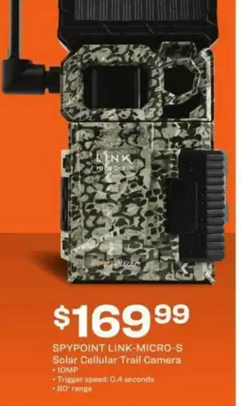 Academy Spypoint Link-micro-s Solar Cellular Trail Camera offer