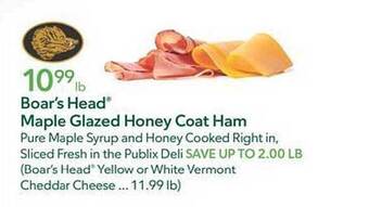 Publix Boar's head maple glazed honey coat ham offer