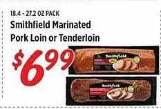 Rouses Smithfield marinated pork loin or tenderloin offer