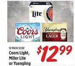 Rouses Coors light, miller lite or yuengling offer