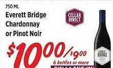 Rouses Everett bridge chardonnay or pinot noir offer