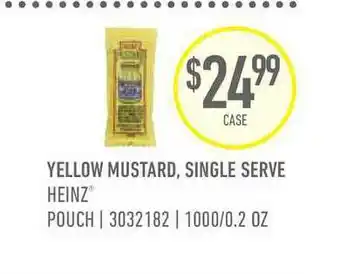 US Foods Chef's Store Heinz Yellow Mustard, Single Serve offer