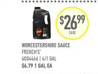 US Foods Chef's Store French's Worcestershire Sauce offer