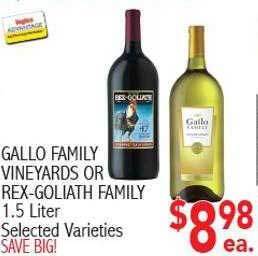 Ingles Markets Gallo family vineyards or rex-goliath family offer