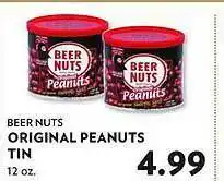 Beer nuts original peanuts tin