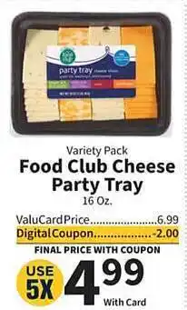 Food City Food club cheese party tray offer