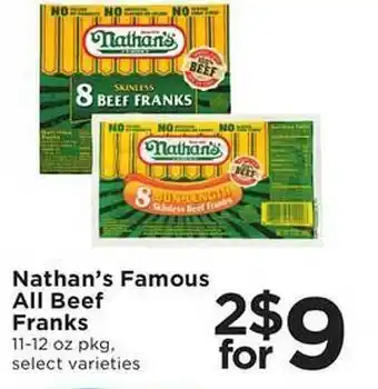 Nathan's famous all beef franks