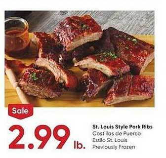 Stater Bros St. louis style pork ribs offer