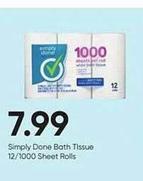 Stater Bros Simply done bath tissue offer