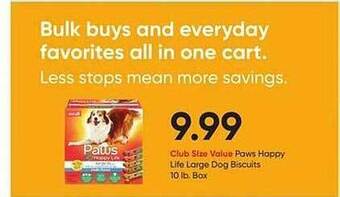 Stater Bros Paws happy life large dog biscuits offer
