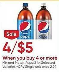 Stater Bros Mix and match pepsi offer