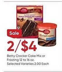 Stater Bros Betty crocker cake mix or frosting offer