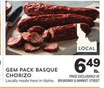 Albertsons Gem pack basque chorizo offer