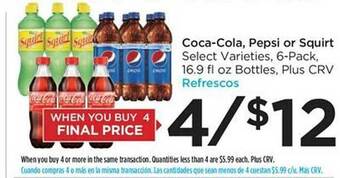 Food 4 Less Coca-cola, pepsi or squirt offer