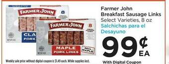 Food 4 Less Farmer john breakfast sausage links offer