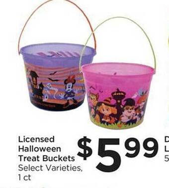 Food 4 Less Licensed halloween treat buckets offer
